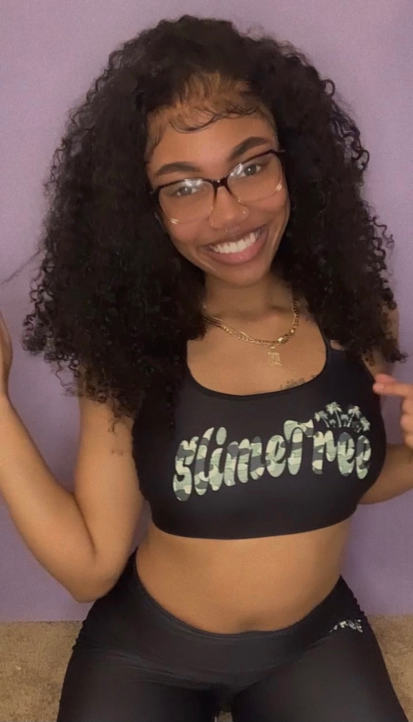 “Cash” Camo/black Padded Sports Bra