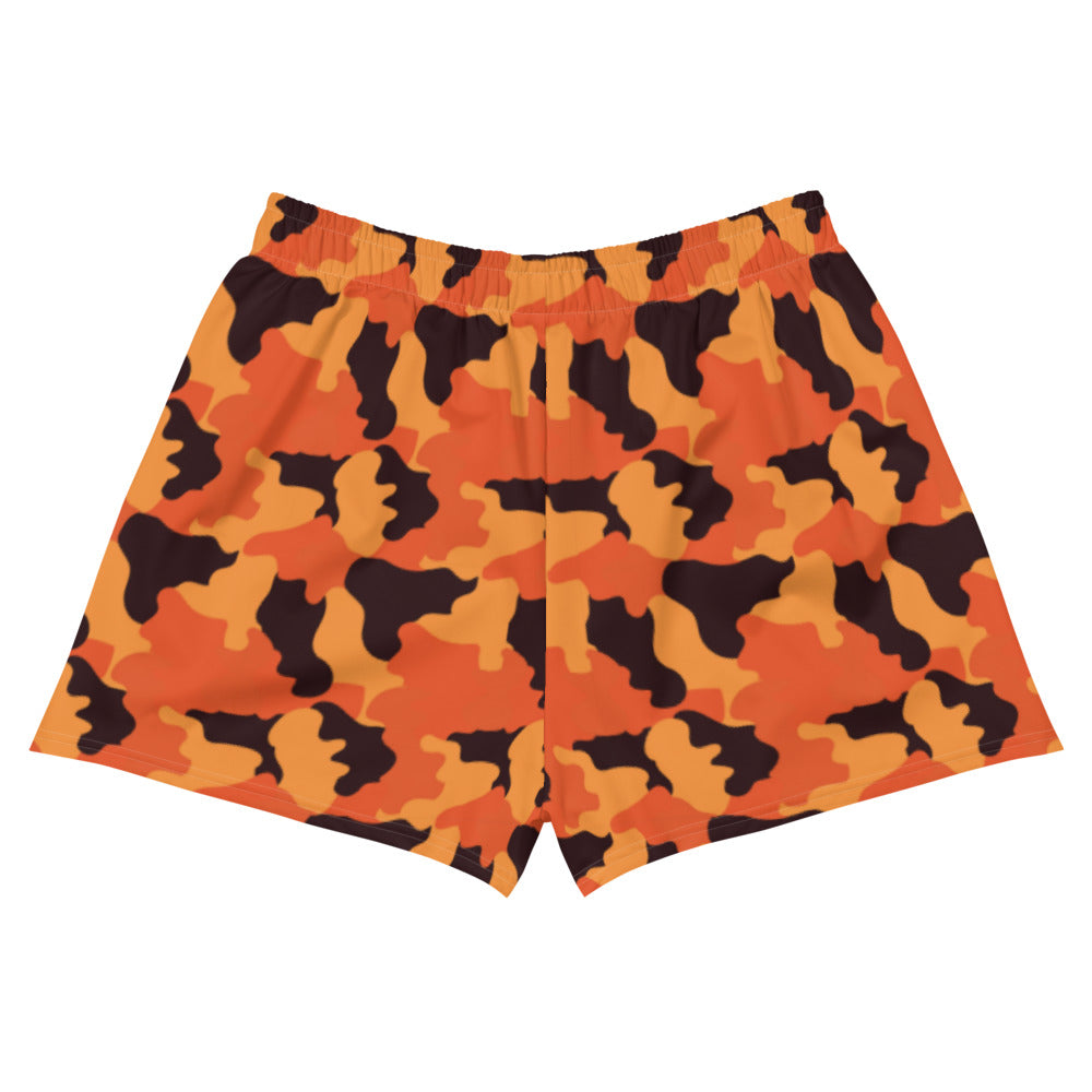 Black & Orange Camo Women's Short Shorts
