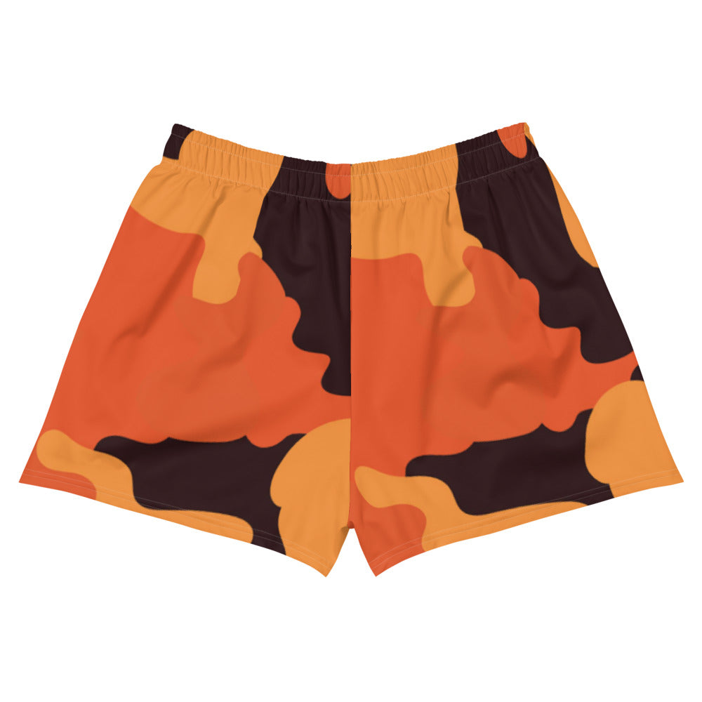 Orange Camo Women's Short Shorts