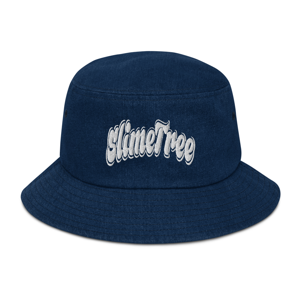 White “Curve” Denim bucket hat