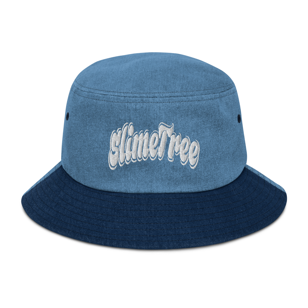 White “Curve” Denim bucket hat