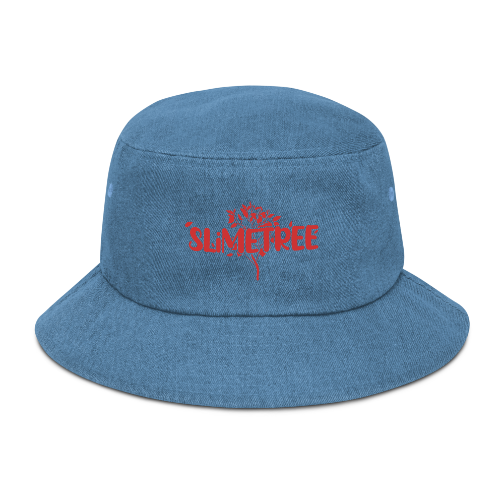 Red “Fall 21” Denim bucket hat