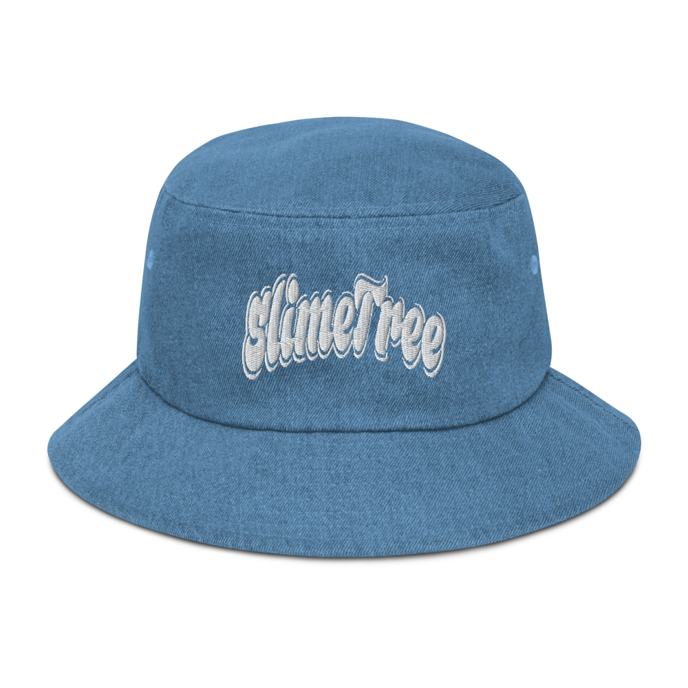 White “Curve” Denim bucket hat