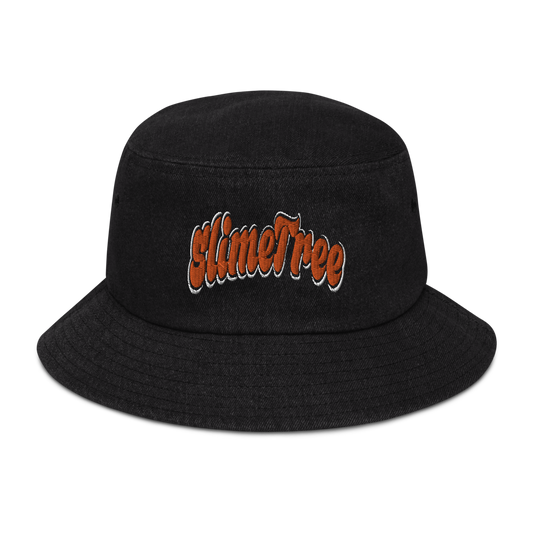Orange “Curve” Denim bucket hat